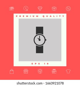 Símbolo de icono de reloj de pulsera. Elementos gráficos para el diseño