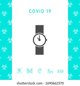Wristwatch icon symbol. Graphic elements for your design