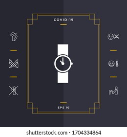 Wristwatch icon symbol. Graphic elements for your design