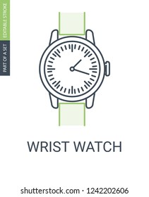Wristwatch icon. Time icon.
