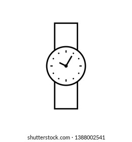wristwatch icon, time icon outline vector