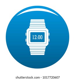 Wristwatch icon vector blue circle isolated on white background 