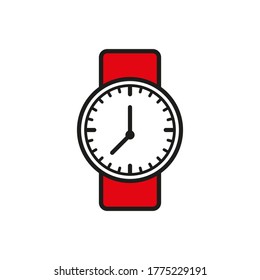 Plantillas de diseño vectorial de icono de reloj de pulsera aisladas en fondo blanco