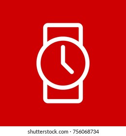 Wristwatch Icon Vector Fat Design Editable Stroke. 512x512 Pixel Perfect.