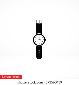 wristwatch icon vector, flat design best vector icon
