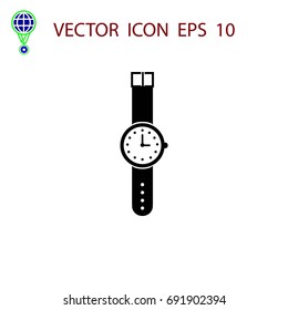 wristwatch icon vector, flat design best vector icon