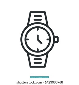 Wristwatch Icon Vector Illustration Logo Template