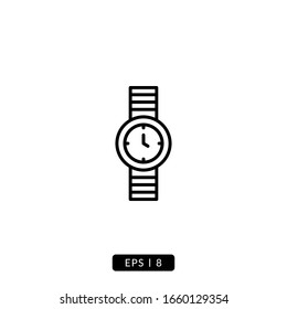 Wristwatch icon vector illustration logo template for many purpose. Isolated on white background.