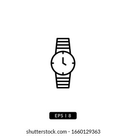 Wristwatch icon vector illustration logo template for many purpose. Isolated on white background.