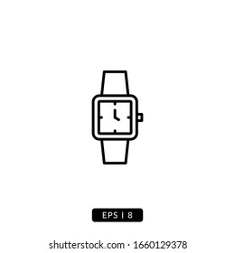 Wristwatch icon vector illustration logo template for many purpose. Isolated on white background.