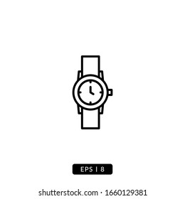 Wristwatch icon vector illustration logo template for many purpose. Isolated on white background.