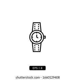 Wristwatch icon vector illustration logo template for many purpose. Isolated on white background.