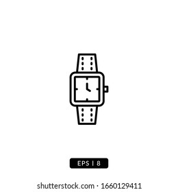 Wristwatch icon vector illustration logo template for many purpose. Isolated on white background.