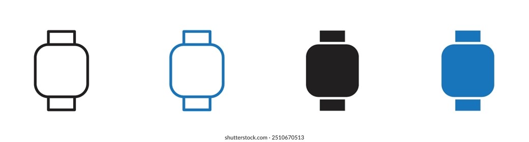 Wristwatch icon Vector set outline