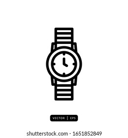 Wristwatch Icon Vector - Sign or Symbol 