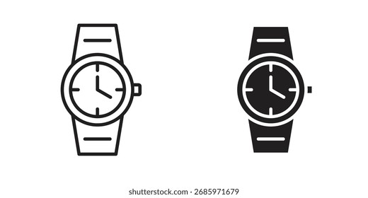 Iconos del reloj de pulsera conjunto de Vector simple. conjunto de símbolos de signos de logotipo