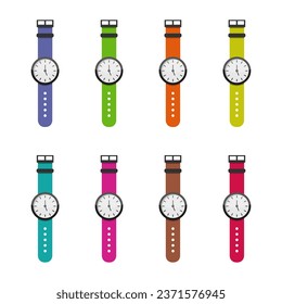 Wristwatch illustrated in vector on background