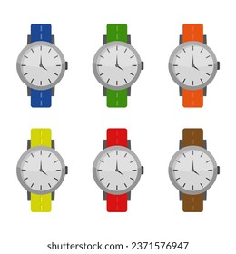 Wristwatch illustrated in vector on background