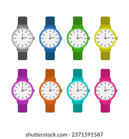 reloj de pulsera ilustrado en vector sobre el fondo