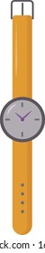 Wristwatch, illustration, vector on white background.
