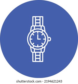 Imagen vectorial de icono de círculo de línea de reloj de pulsera. También se puede usar para aplicaciones web, aplicaciones móviles y medios impresos.