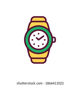Icono de línea de reloj de pulsera. Elemento vector aislado.
