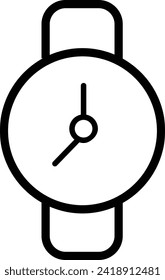 Icono de línea de reloj de pulsera. Icono de Smartwatch. Símbolo de reloj de mano. Vector de línea de reloj de pulsera. Un reloj inteligente. Trazo editable. Vector de material, reloj de pulsera con icono de contorno aislado. observar vectores vintage de diseño de lujo.