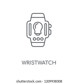 Wristwatch linear icon. Wristwatch concept stroke symbol design. Thin graphic elements vector illustration, outline pattern on a white background, eps 10.