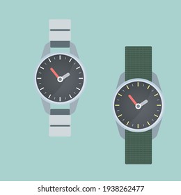 Wristwatch modern flat vector illustration 