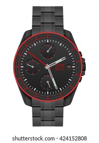 Wristwatch on a white background. Vector illustration.