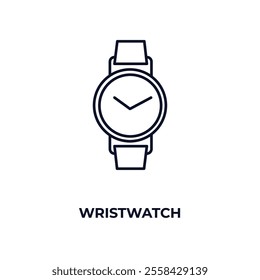 wristwatch outline icon. Linear vector from ai and tech concept. Thin line wristwatch icon isolated on white background
