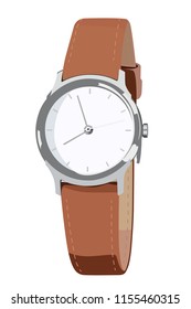 Wristwatch realistic vector illustration isolated