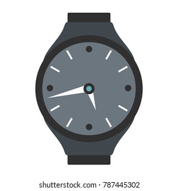 Wristwatch round icon. Flat illustration of wristwatch round vector icon isolated on white background