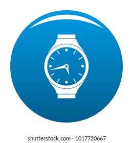 Wristwatch round icon vector blue circle isolated on white background 