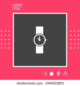 Icono de símbolo de reloj de pulsera, elementos para el diseño