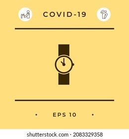 Wristwatch symbol icon, elements for your design
