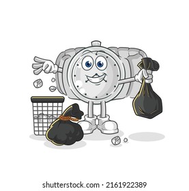 the wristwatch Throw garbage mascot. cartoon vector