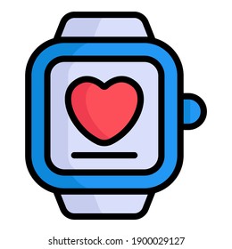 wristwatch, time color line icon