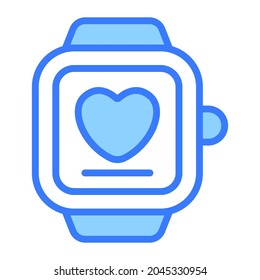 wristwatch, time Icon, simple design blue line icon.