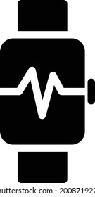 wristwatch vector glyph flat icon