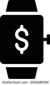 wristwatch vector glyph flat icon