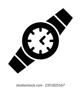 Icono De Glifo Vector De Reloj De Pulsera Para Uso Personal Y Comercial.
