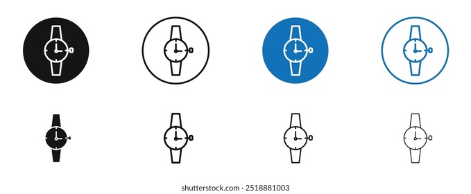 Icono de Vector de reloj de pulsera en colores negro y azul