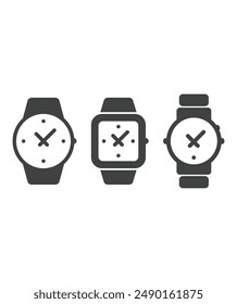 Wristwatch vector icon collection stock illustration