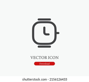 Wristwatch vector icon. Editable stroke. Symbol in Line Art Style for Design, Presentation, Website or Mobile Apps Elements, Logo. Wristwatch  symbol illustration. Pixel vector graphics - Vector