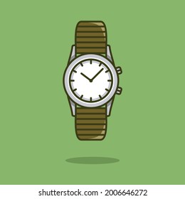Wristwatch vector icon illustration. Clock in cartoon style 
