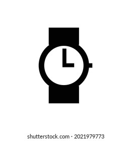 Icono vectorial de reloj de pulsera, aislado en fondo blanco
