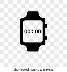 Wristwatch vector icon on transparent background, Wristwatch icon