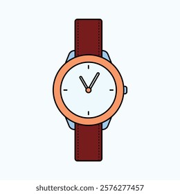wristwatch vector Illustration on light blue background