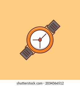 ilustración de reloj de pulsera Vector en un fondo transparente. Símbolos de calidad premium. Icono de color plano de línea vectorial para el concepto y el diseño gráfico.